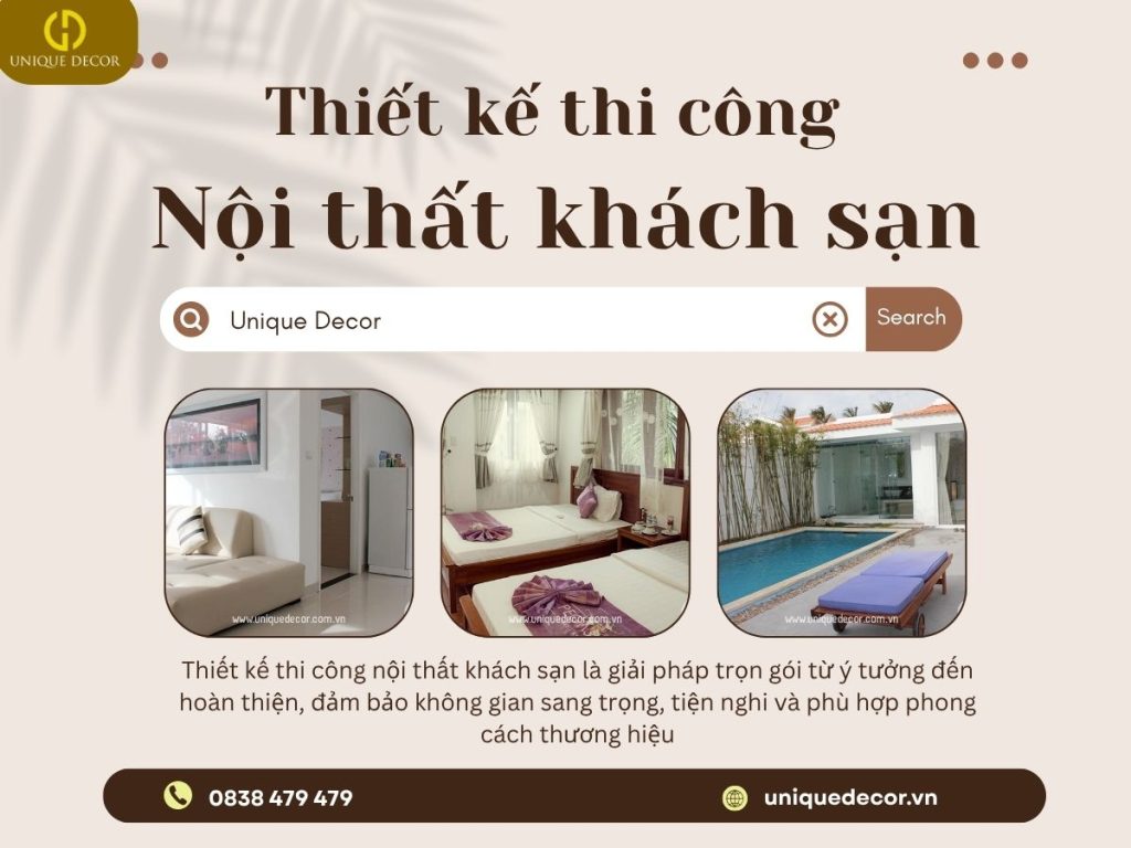 Thiết kế thi công nội thất khách sạn tại Unique Decor